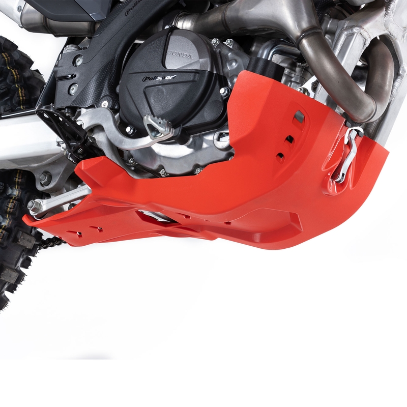 Skid Plate POLISPORT with link protector Rosu