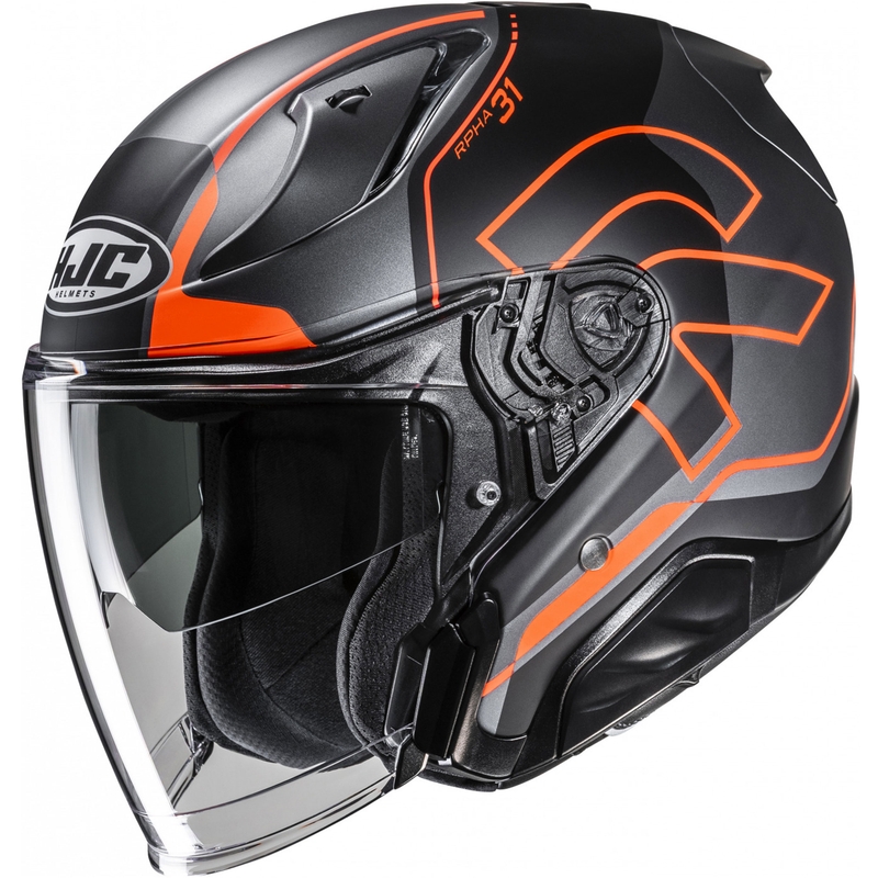 Cască de motocicletă deschisă RPHA 31 Dereen MC6HSF negru-gri-portocaliu