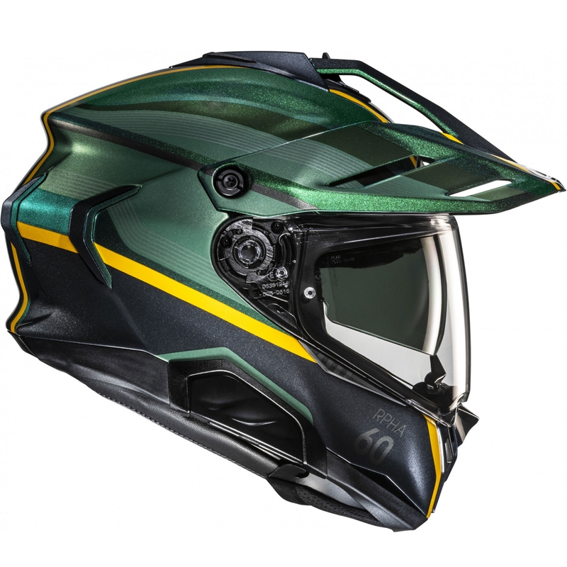 Cască de motocicletă enduro HJC RPHA 60 Arbre MC4 verde-negru-galben