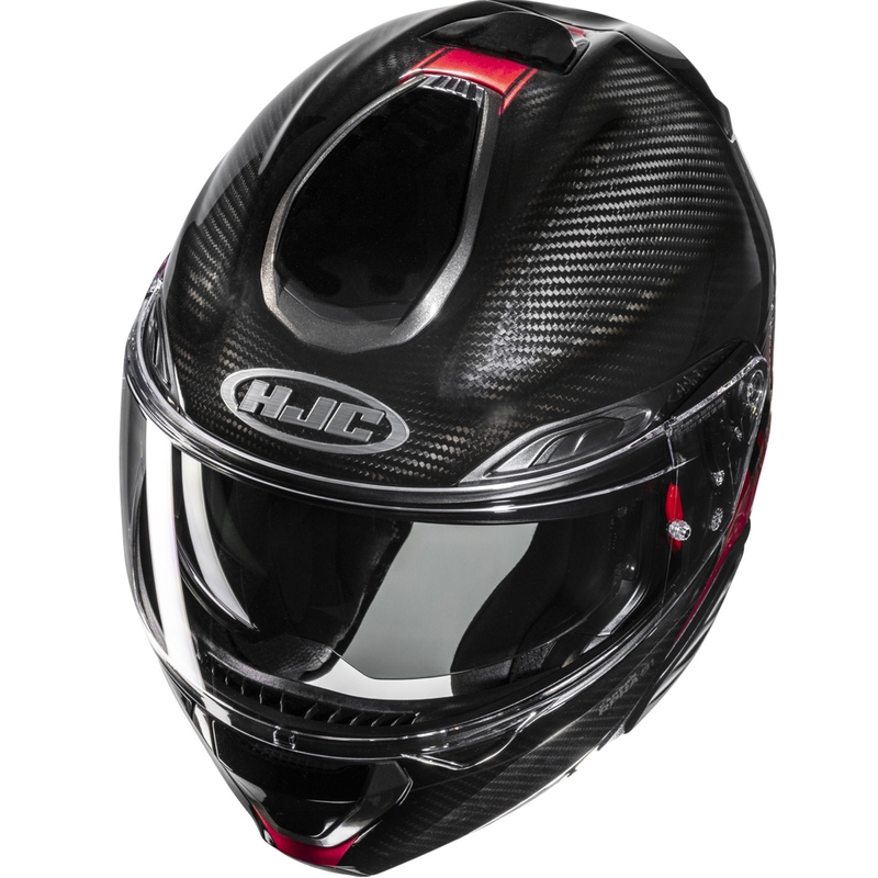 Cască de motocicletă pliabilă HJC RPHA 91 CARBON Elig MC1 negru-roșu