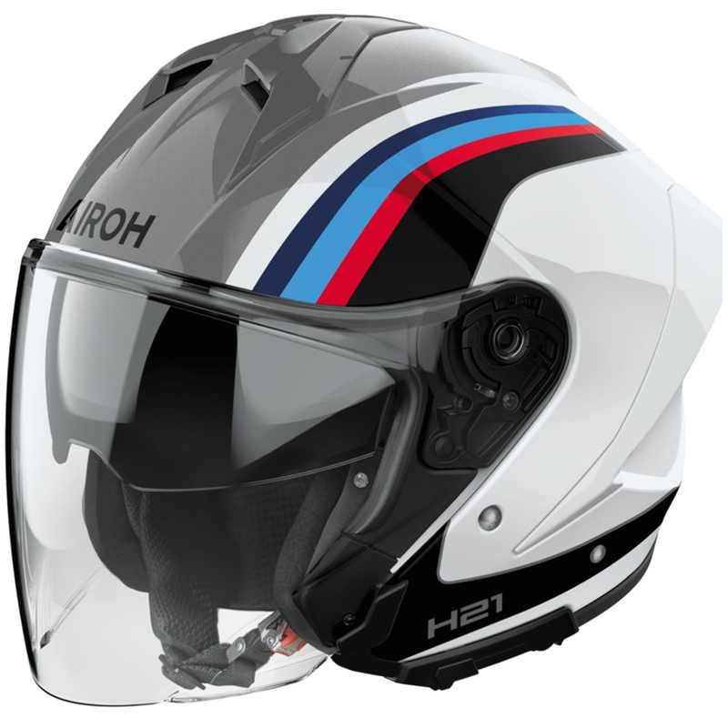 Cască de motocicletă deschisă Airoh H21 Arrow gri-alb lucios