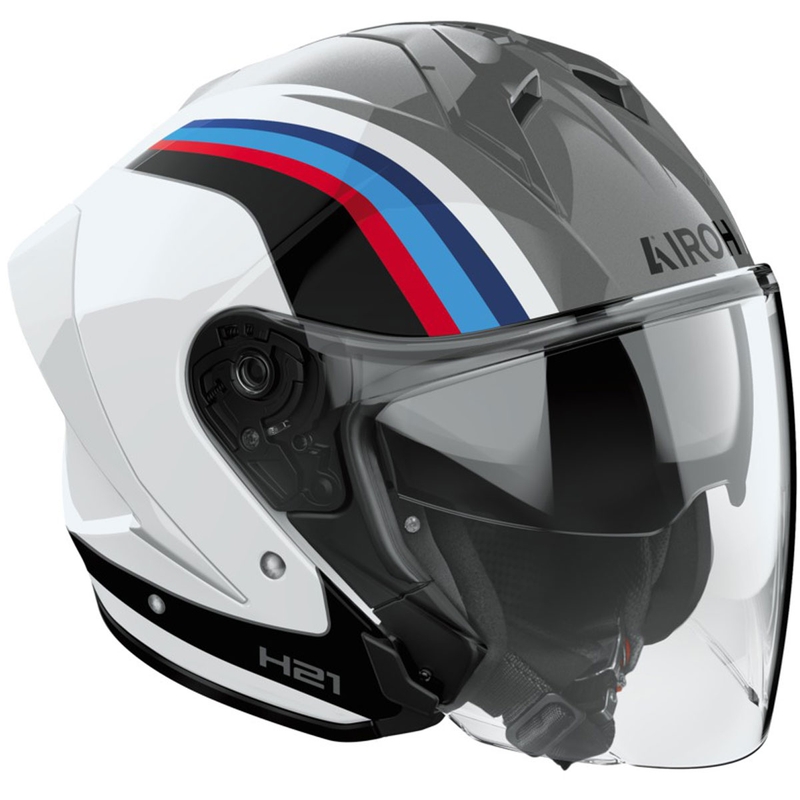 Cască de motocicletă deschisă Airoh H21 Arrow gri-alb lucios