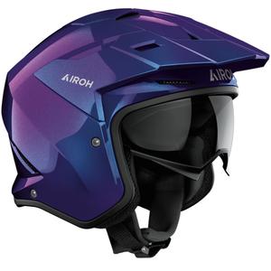Cască de motocicletă trial Airoh Kombakt Shimmer violet-albastru lucios
