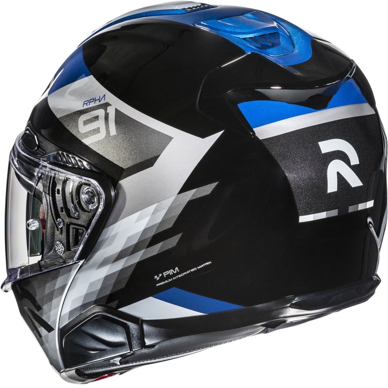 Cască de motocicletă pliabilă HJC RPHA 91 Madal MC2 negru-gri-albastru