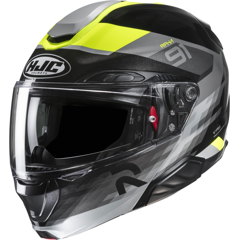 Cască de motocicletă pliabilă HJC RPHA 91 Madal MC3H negru-gri-galben fluo
