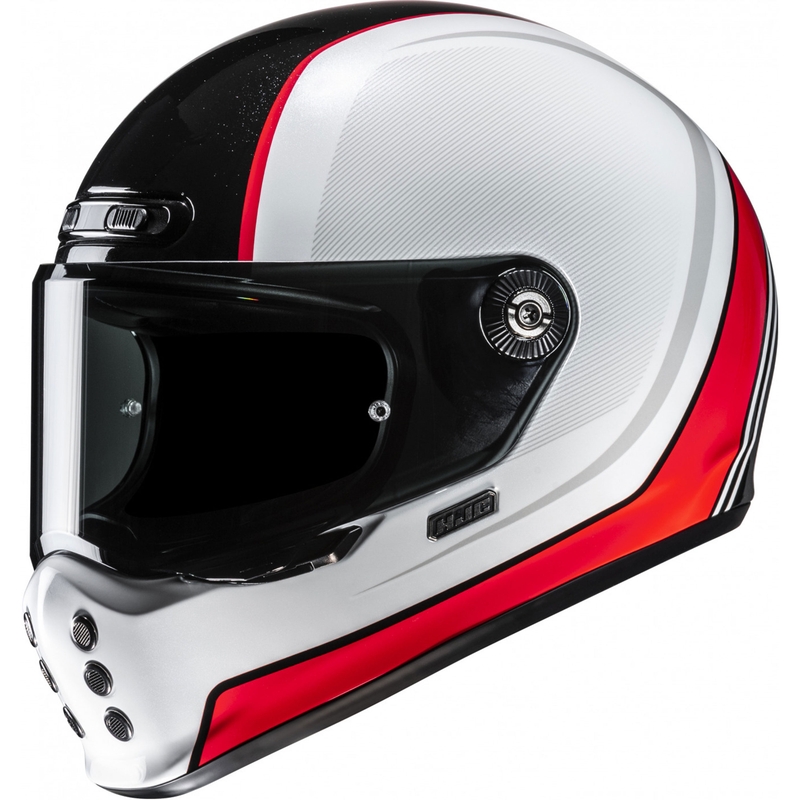 Cască integrală pentru motocicletă HJC V10 Hodu MC1 alb-negru-roșu
