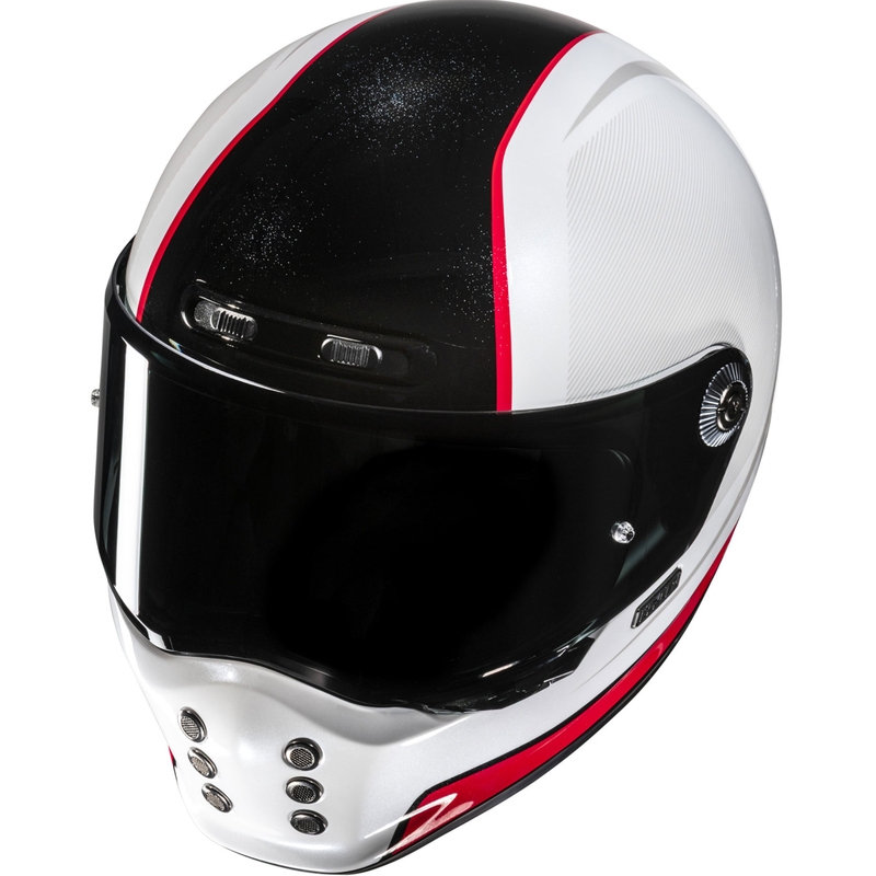 Cască integrală pentru motocicletă HJC V10 Hodu MC1 alb-negru-roșu