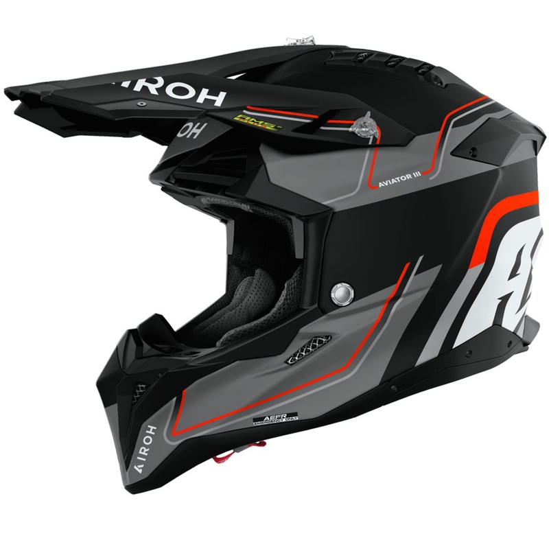 Cască motocross Airoh Aviator 3 Leader portocaliu mat