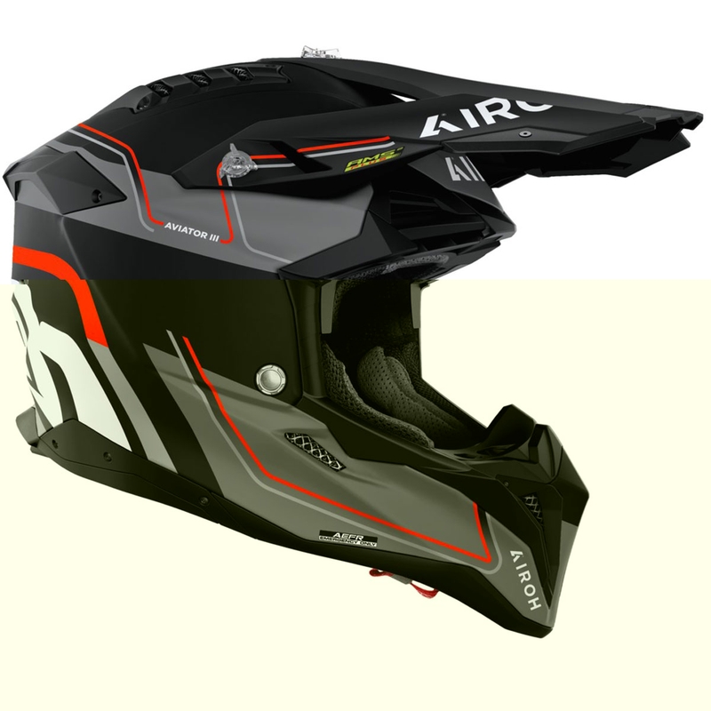 Cască motocross Airoh Aviator 3 Leader portocaliu mat