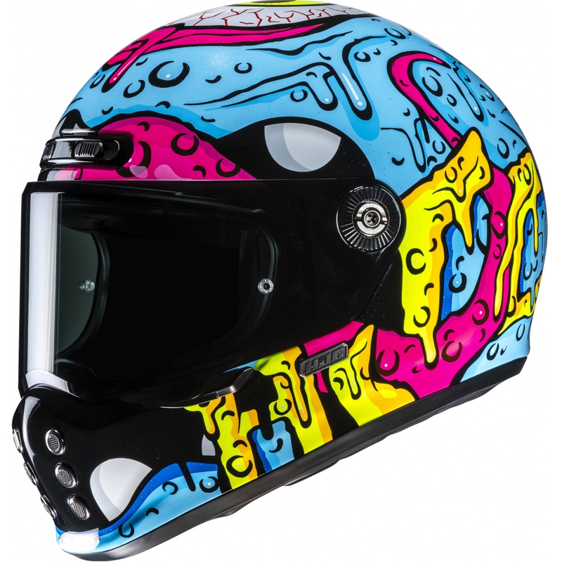 Cască integrală pentru motocicletă HJC V10 Squeeze MC28 albastru-galben-roz