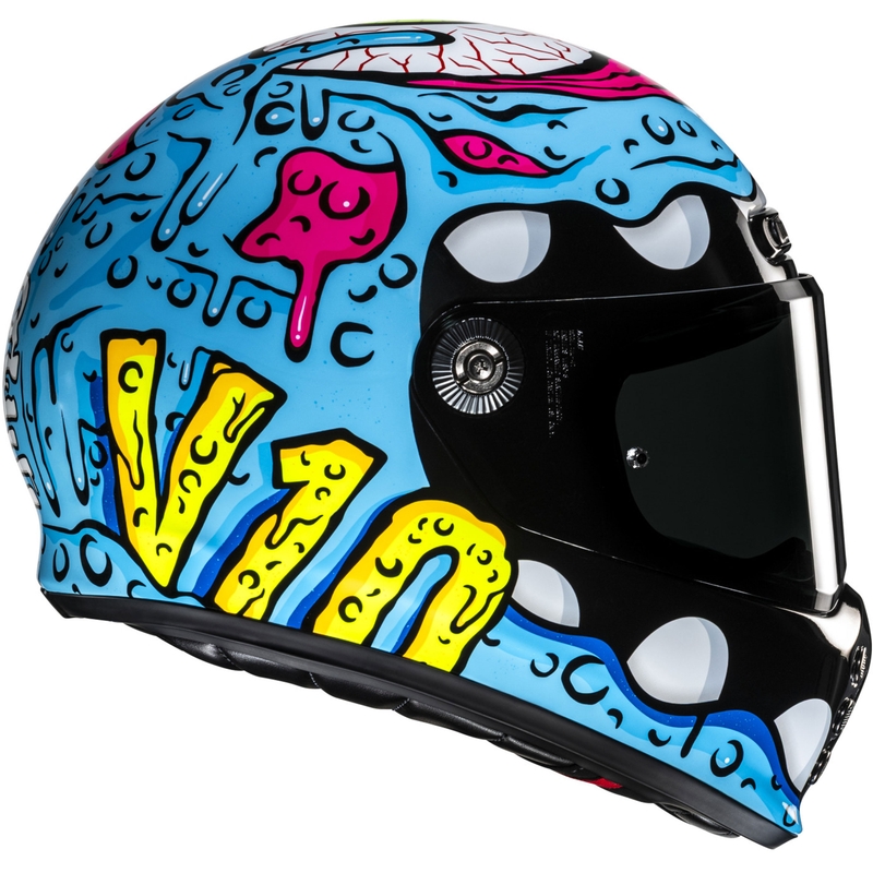 Cască integrală pentru motocicletă HJC V10 Squeeze MC28 albastru-galben-roz