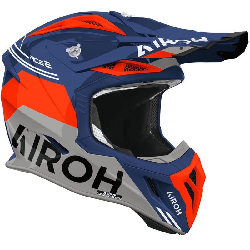 Cască motocross Airoh Aviator ACE 2 Fury, culoare cyan-roșu lucios