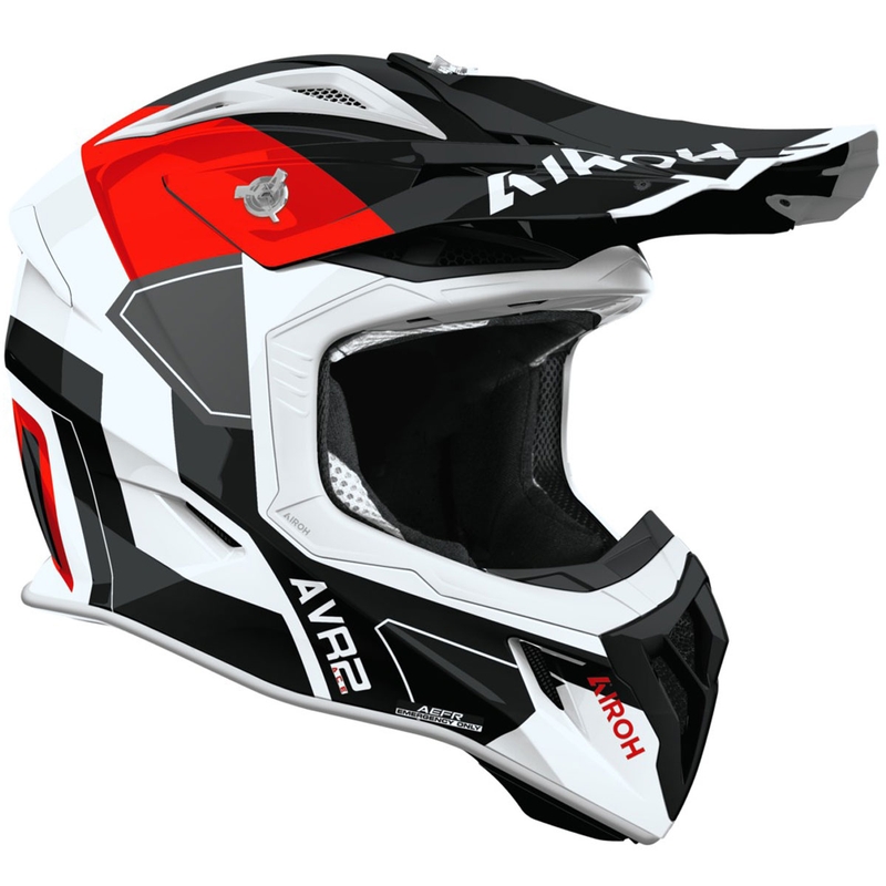 Cască motocross Airoh Aviator ACE 2 Shield, roșie lucioasă