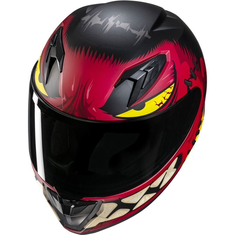 Cască integrală pentru motocicletă pentru copii HJC Y10 Frank MC1SF roșu-negru-galben