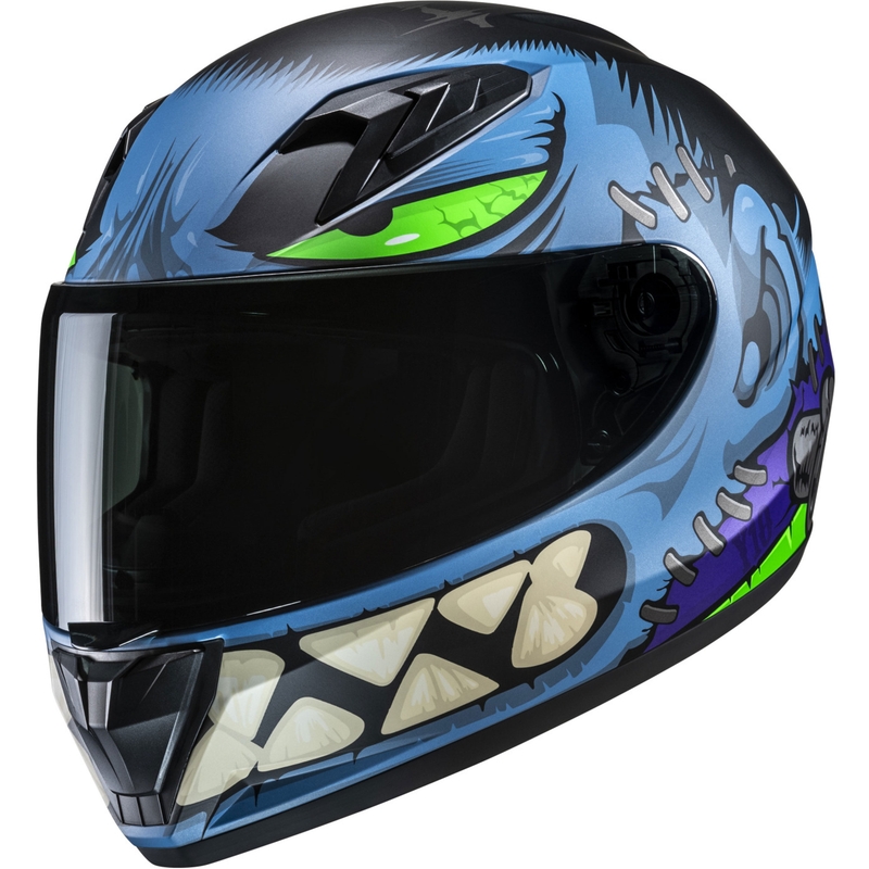 Cască integrală pentru motocicletă pentru copii HJC Y10 Frank MC2SF albastru-negru