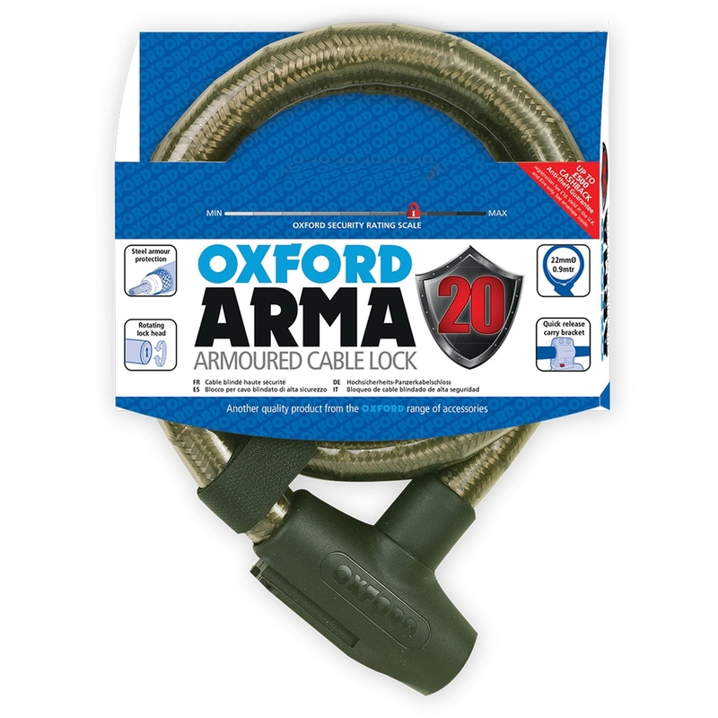 Încuietoare pentru motociclete Oxford Arma20 Scooter fum