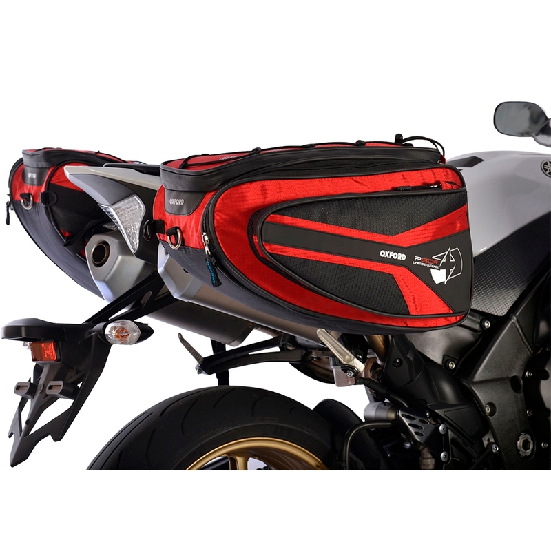 Oxford P50R negru și roșu  cufere laterale pentru motociclete Oxford P50R výprodej lichidare