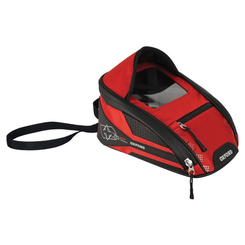 Geantă de rezervor pentru motocicletă Oxford M2R negru-roșu