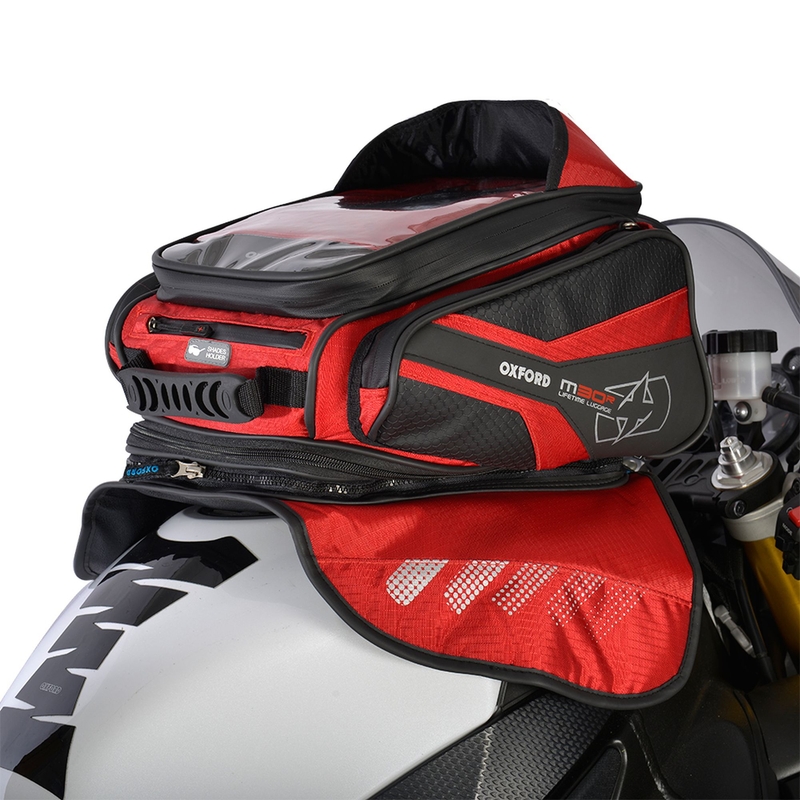 Tankbag pentru motocicleta Oxford M30R negru-roșu