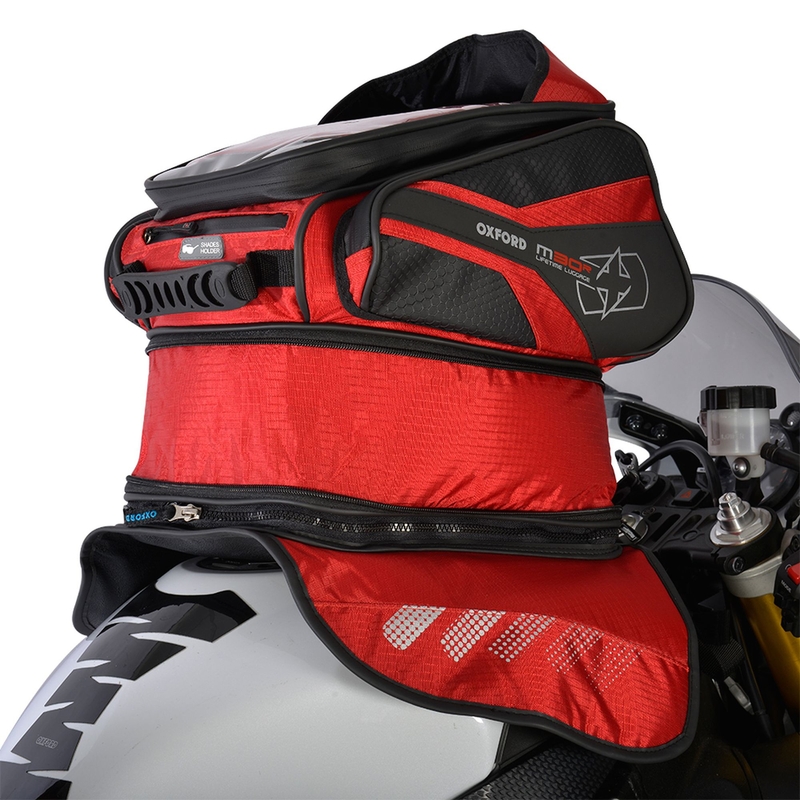 Tankbag pentru motocicleta Oxford M30R negru-roșu
