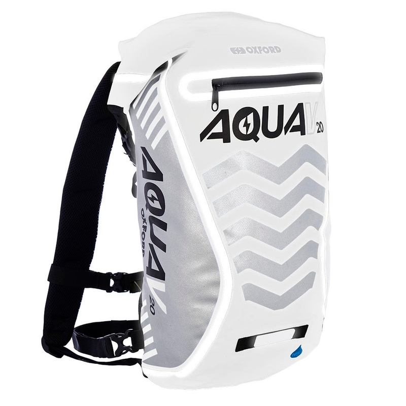 Rucsac impermeabil Oxford Aqua V20 Extreme Visibility alb-gri alb-gri