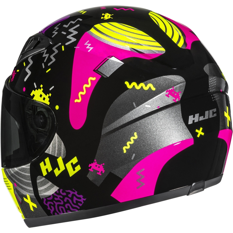 Cască integrală pentru motocicletă HJC Y10 Mika MC3H pentru copii, negru-roz