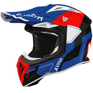 Cască motocross Airoh Aviator ACE 2 Shield albastru-roșu strălucitor