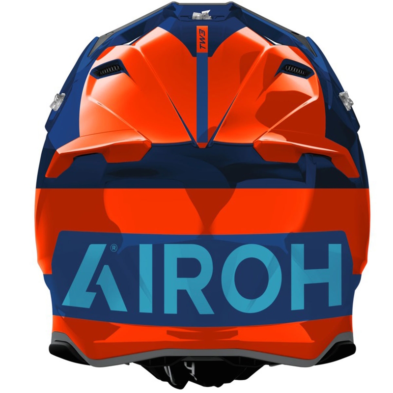 Cască motocross Airoh Twist 3 Fancy strălucitoare fluo portocaliu-albastru