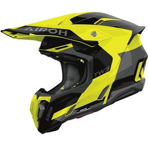Cască motocross Airoh Twist 3 Fancy, galben fluo strălucitor