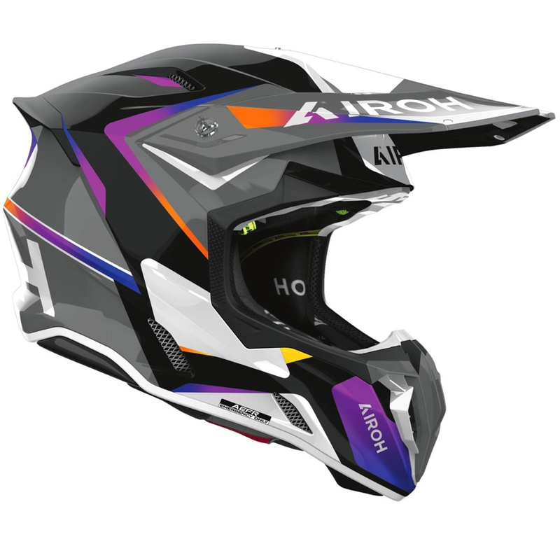 Cască motocross Airoh Twist 3 Hustle gri-violet lucios