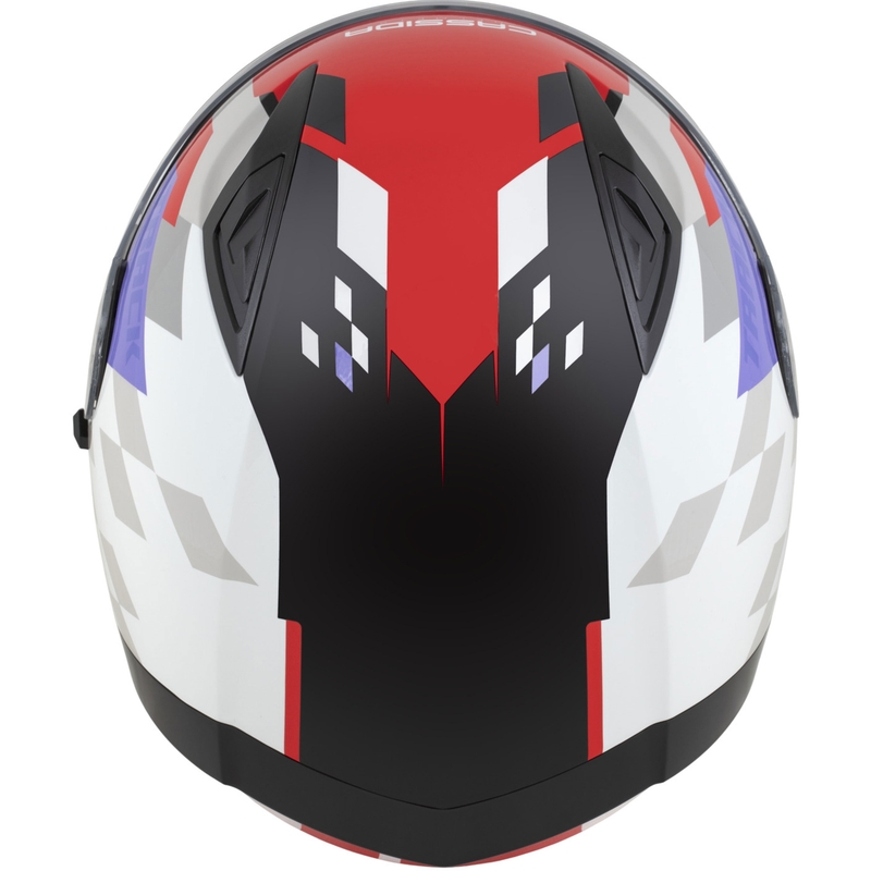 Cască integrală pentru motocicletă Cassida Orbit Track, roșu fluo, alb-violet-negru