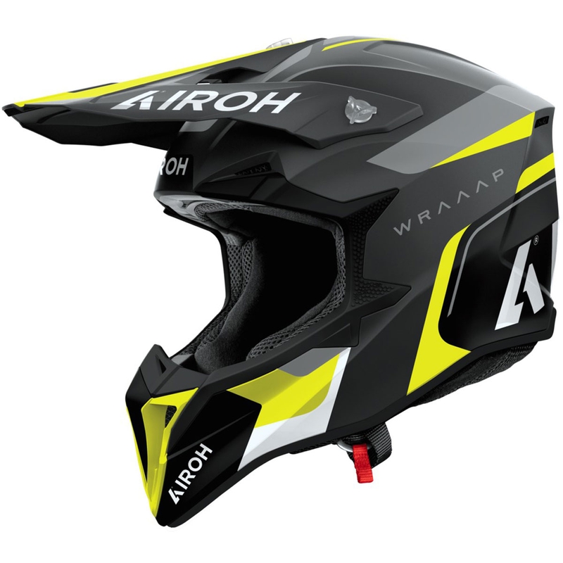 Cască motocross Airoh Wraaap Conquer galben mat