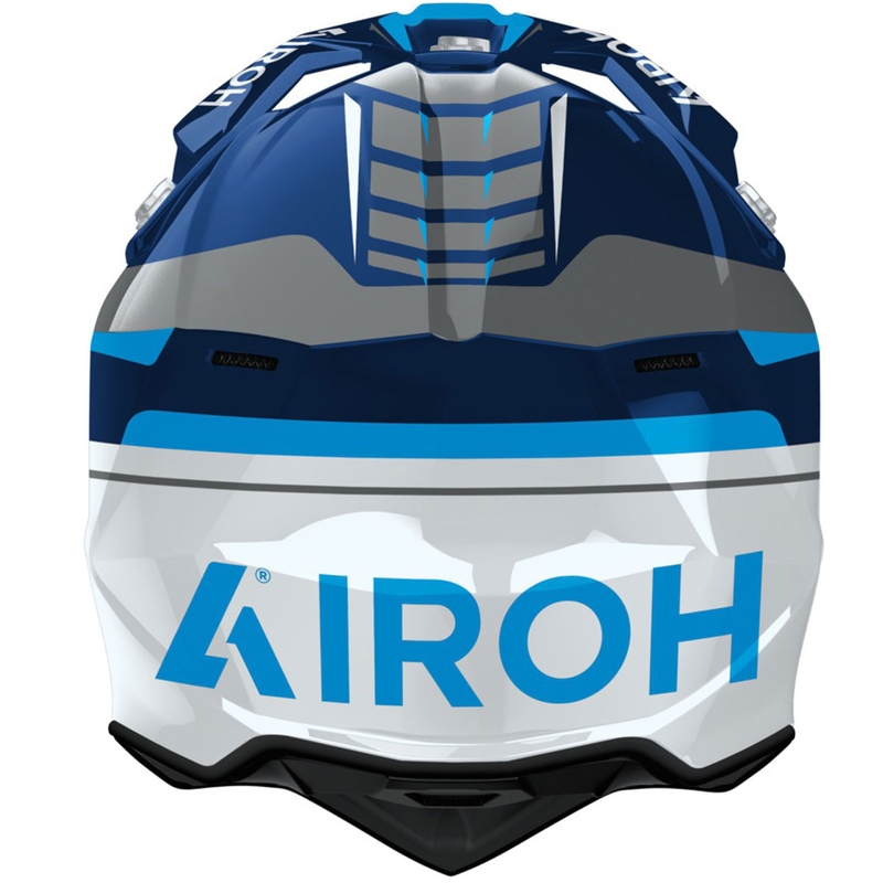 Cască motocross Airoh Wraaap Conquer albastru lucios
