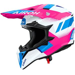 Cască de motocross Airoh Wraaap Vision roz lucios