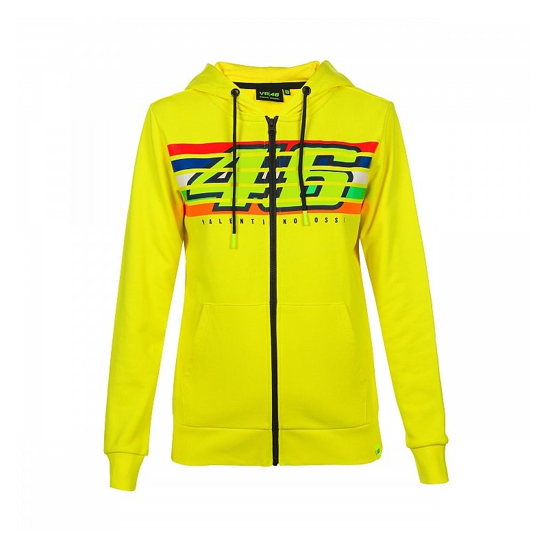 Hanorac pentru femei VR46 Valentino Rossi STRIPES Fleece galben