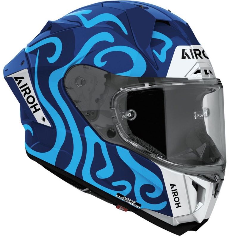 Cască integrală pentru motocicletă Airoh GP800 Swain, albastru lucios