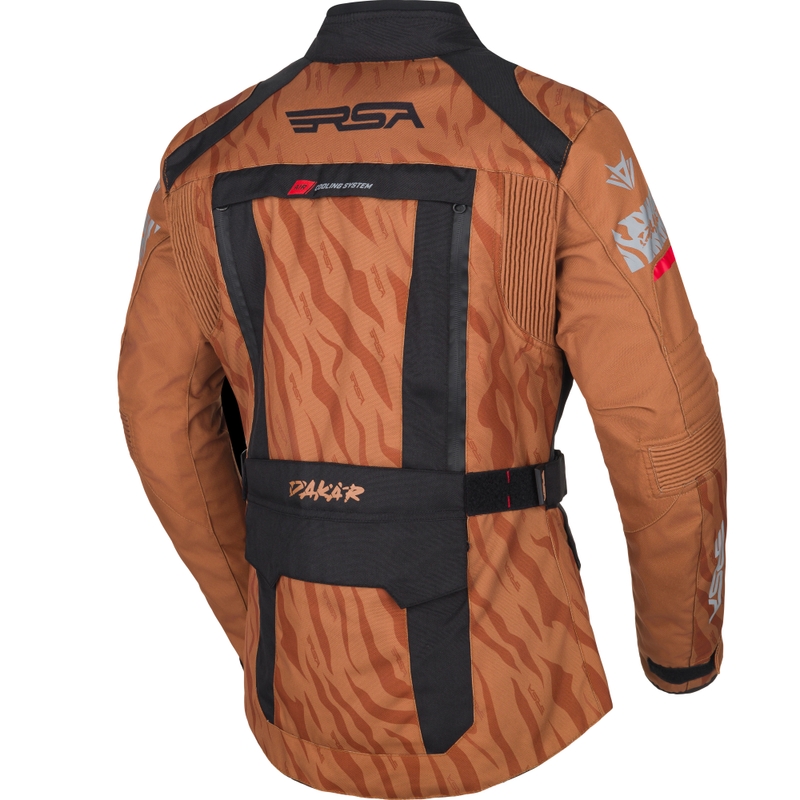 Geacă de motocicletă RSA Dakar 2 pentru femei, nisip-negru-roșu