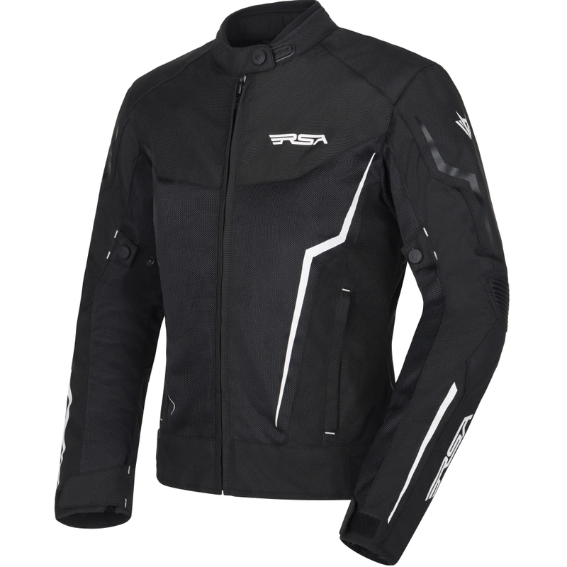 Geacă de motocicletă RSA Bolt pentru femei, negru-alb