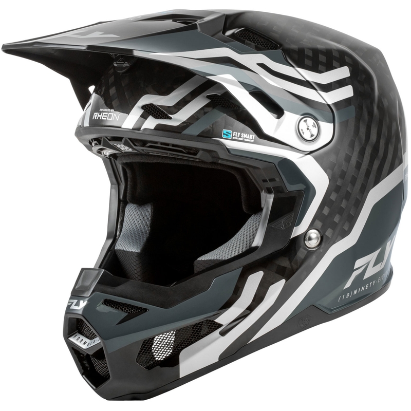 Cască motocross FLY Racing Formula S Carbon Byte, gri-carbon-argintiu