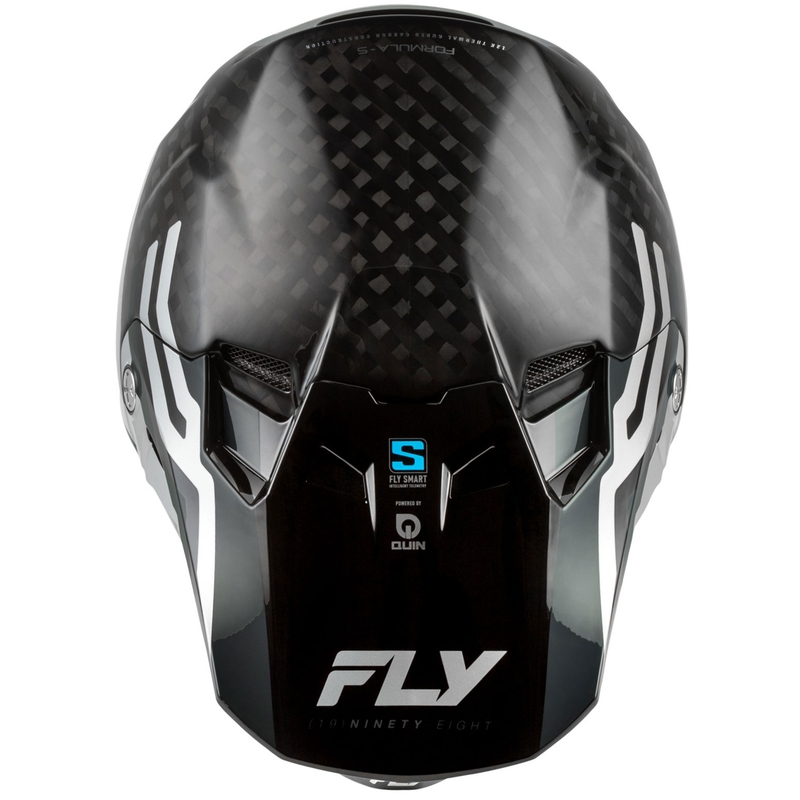 Cască motocross FLY Racing Formula S Carbon Byte, gri-carbon-argintiu