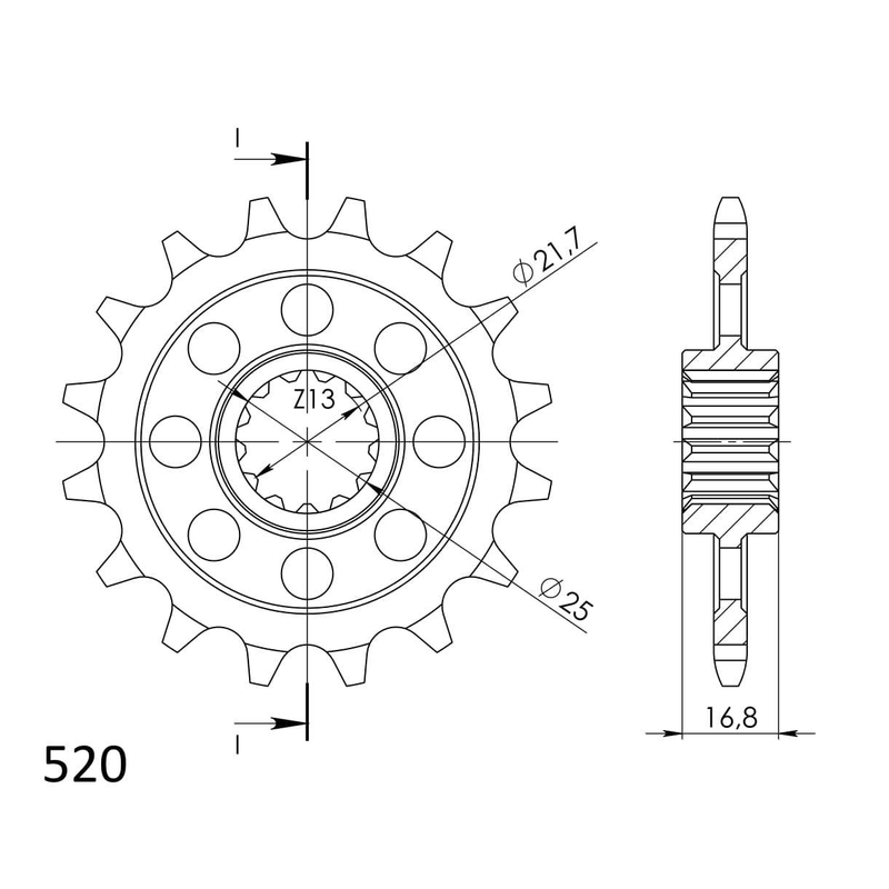 Pinion fata SUPERSPROX STEALTH 16T, 520
