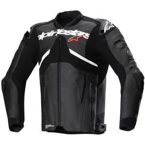 Geacă de motocicletă din piele Alpinestars Atem 5 alb-negru