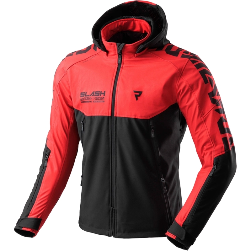 Geacă de motocicletă softshell Rebelhorn Slash negru-roșu