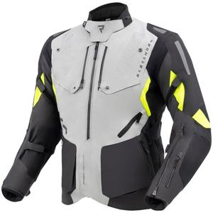 Geacă de motocicletă Rebelhorn Hiker IV negru-gri-galben fluo