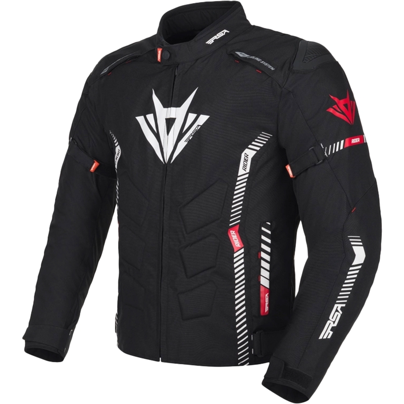 Geacă motociclistă RSA Rider negru-alb-roșu