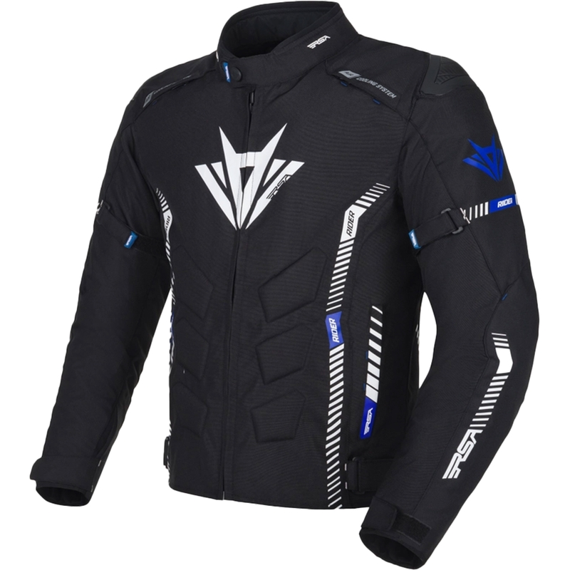 Jachetă de motocicletă RSA Rider negru-alb-albastru