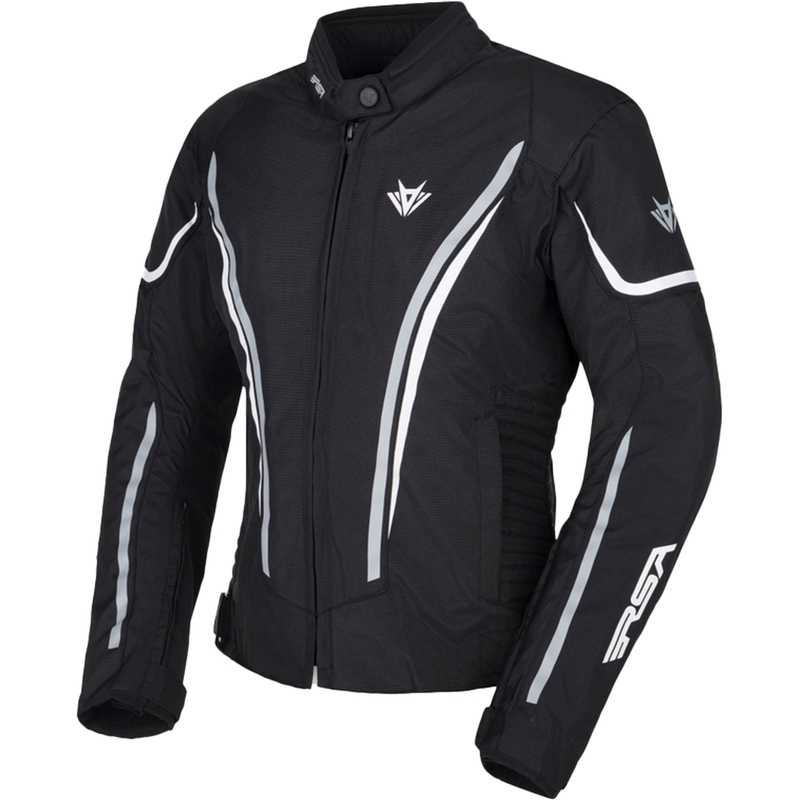 Jachetă de motocicletă pentru femei RSA Wasp negru-gri-alb-negru