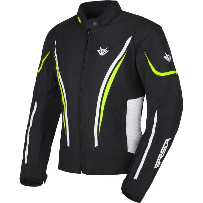Geaca moto dama RSA Wasp negru-alb-galben fluo