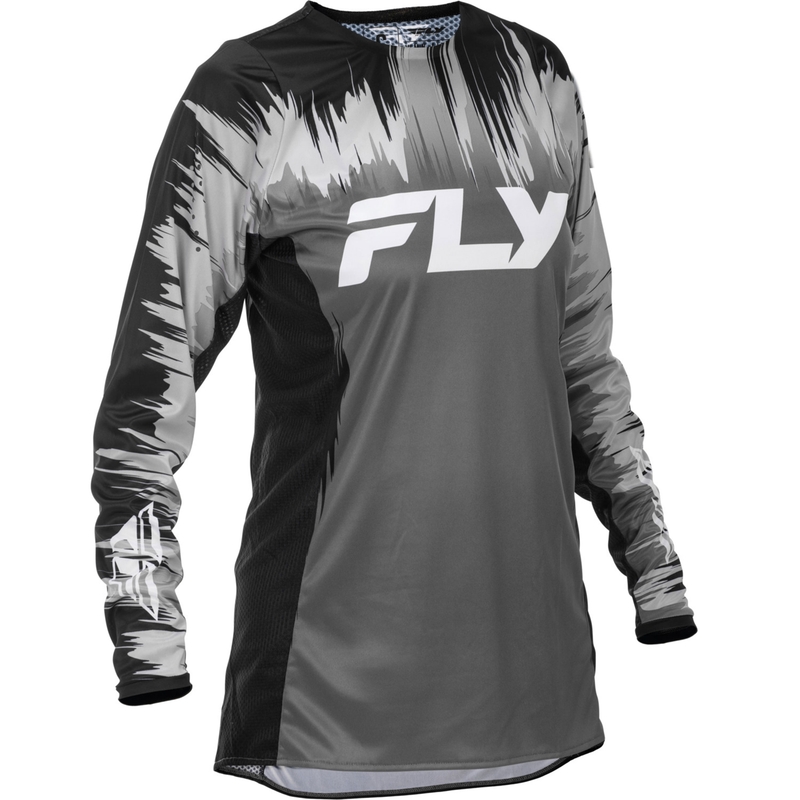 Tricou motocross FLY Racing Lite pentru femei negru-gri-alb