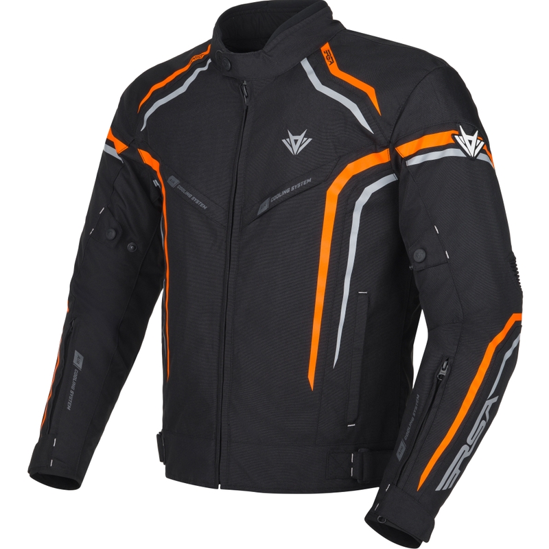 Jachetă pentru motociclete RSA Compact 2 negru-gri-portocaliu